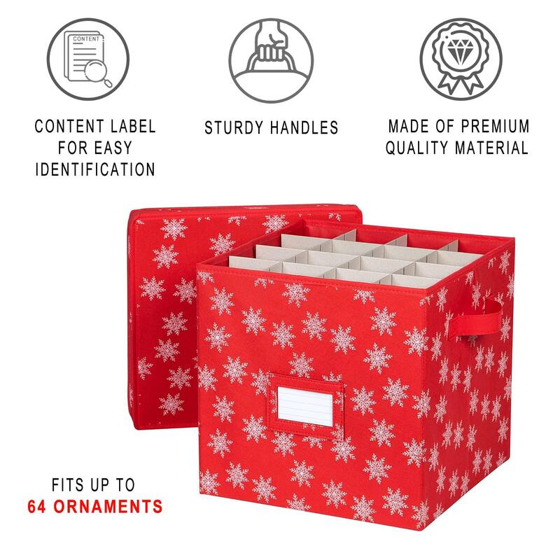 Christmas Ornament Storage Container – Heavy Duty 600D Canvas