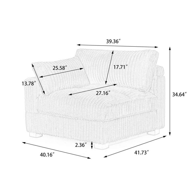 Cotton Flannel corner Sofa Armless Modular Sectional Sofa Seamless Combination