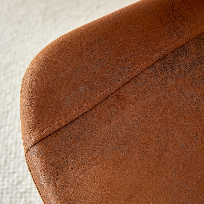 Suede Dining Chair with Curved Widened Cushion, Black Metal Legs, Armless Side Chair for Dining Room, Kitchens, Office