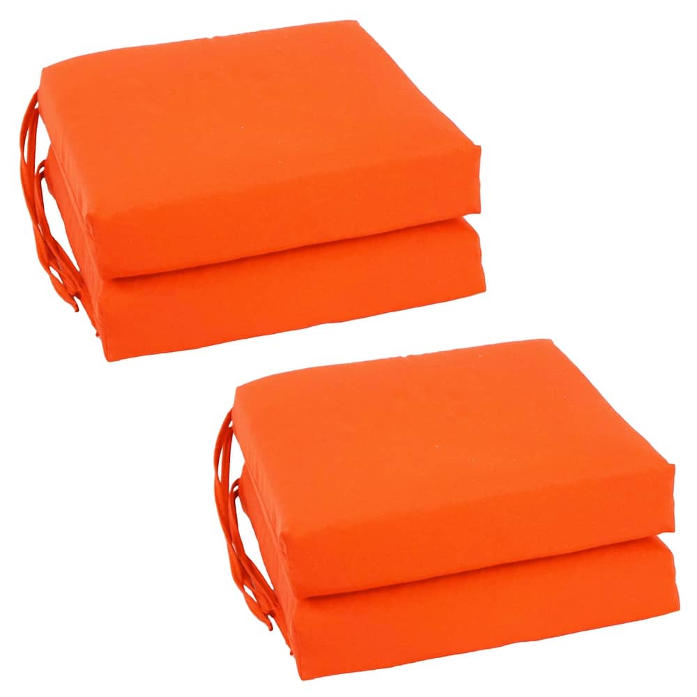 16-inch Square Indoor Twill Chair Cushions (Set of 2 or 4) - 16 x 16