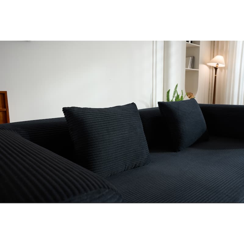 Convertible Sleeper Sofa Bed with Pillow, Corduroy Folding Mattress Couch with Fixed-Shape Frame, Floor Lounge Loveseat Sofa