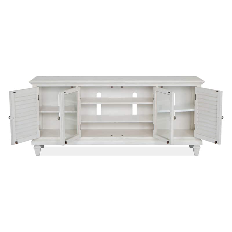 Magnussen Home Newport Alabaster Entertainment Wall - 114"W x 18"D x 86"H