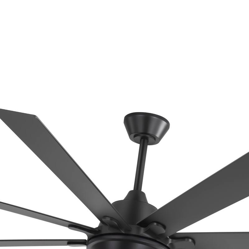 65"/72" Modern Black LED Ceiling Fan with Light Remote (8 Reversible Blades)