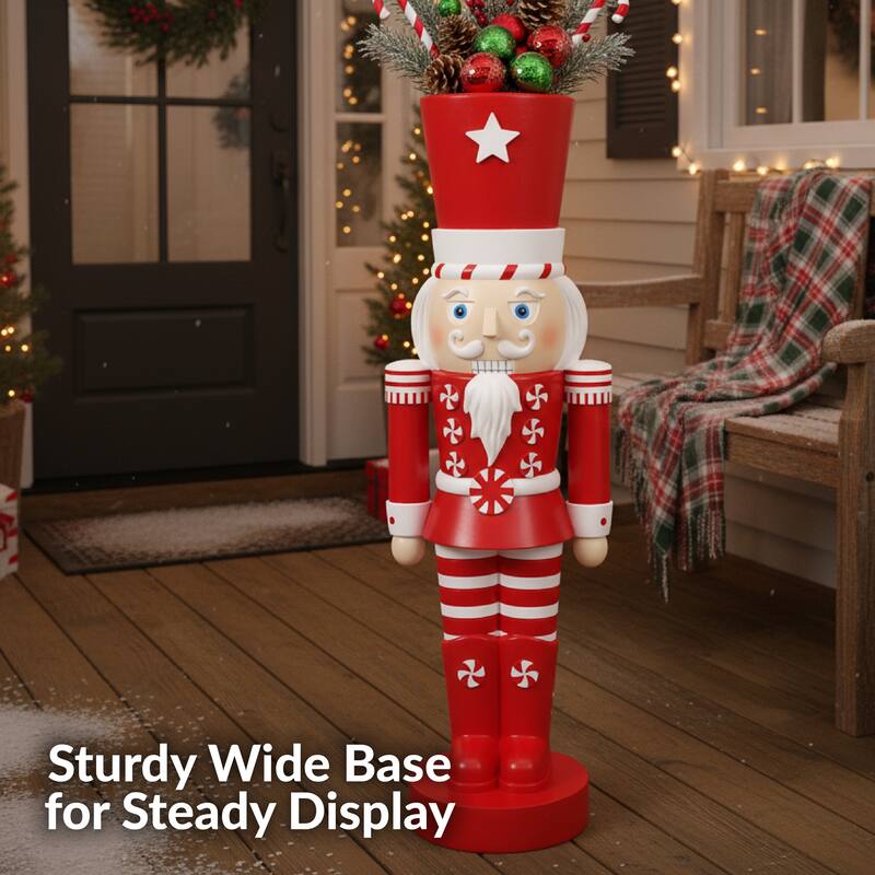 Alfonso the Indoor/Outdoor Christmas Nutcracker Statue - Red - 36"