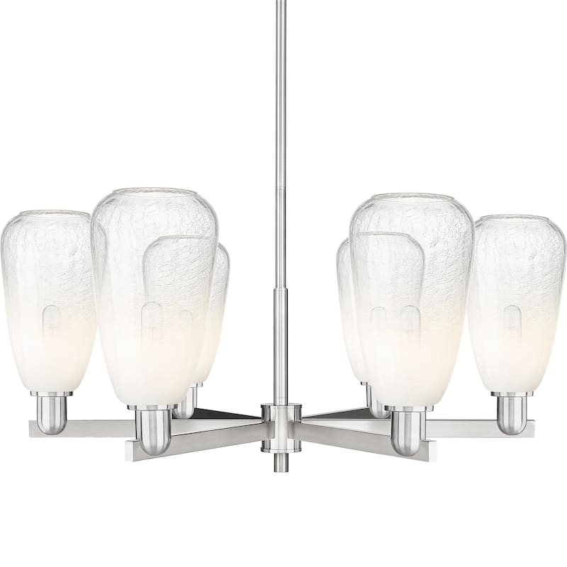 Innovations Lighting 716-6CR-14-24 Brookhaven Almond Chandelier - Satin Nickel / Opal