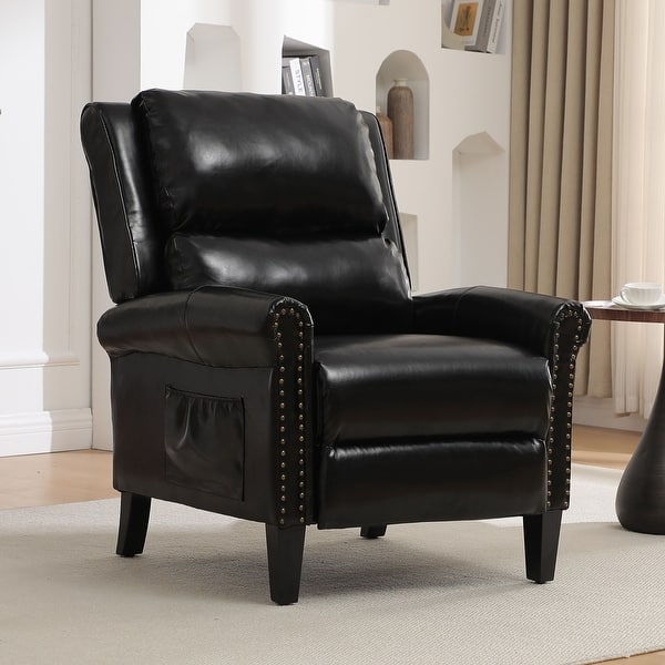slide 2 of 48, HOMYKA Upholstered Chaise Lounge with Nail Trim for Living Room Black
