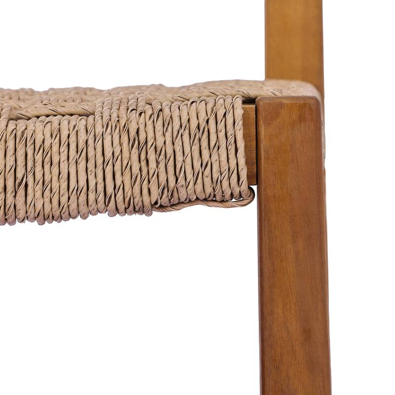 Christopher Knight Home - Modern Acacia Wood Outdoor Bar Stools with Teak Finish and Wicker Back Patio Chairs