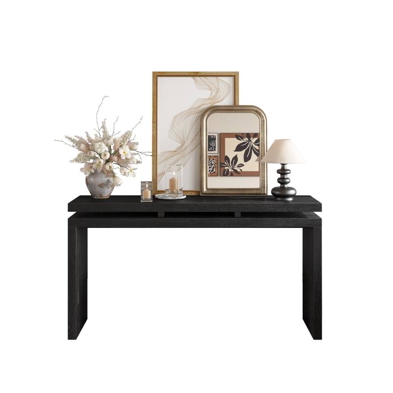 60" Antique Retro Wooden Entryway Console Table with Double Board