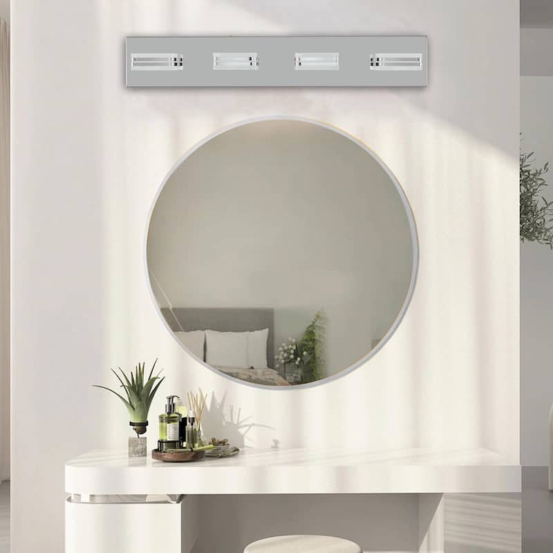 Modern 4-Light Acrylic Bathroom Vanity Lights Over Mirror