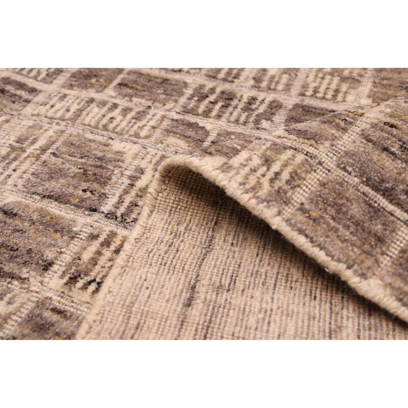 ECARPETGALLERY Hand Loomed Elysian Taupe Wool Rug - 8'1 x 11'8