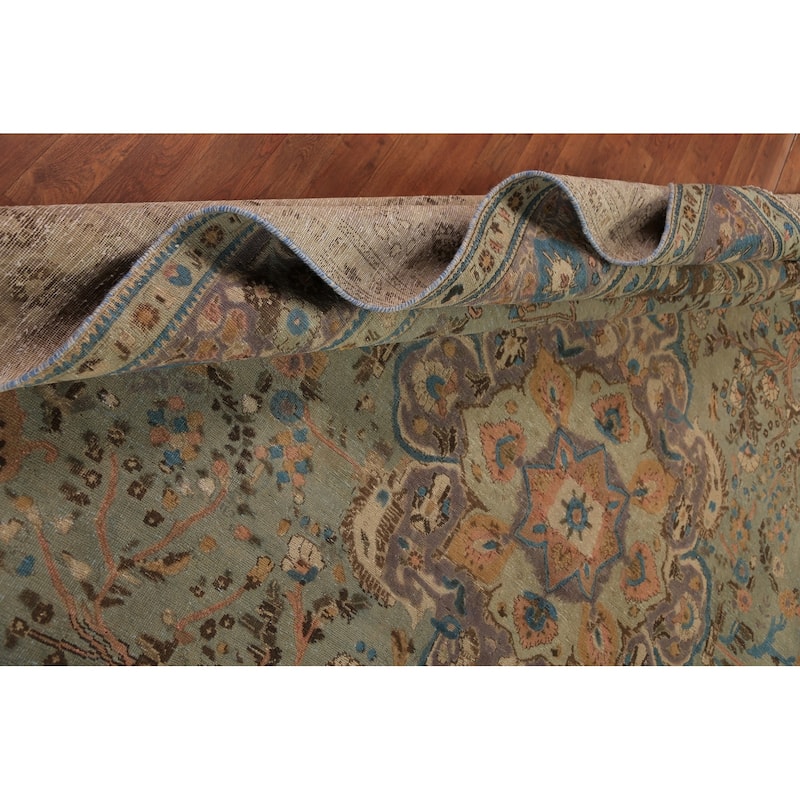 Floral Tabriz Persian Rug Traditional Hand-Knotted Wool Carpet - 9'7"x 12'4"