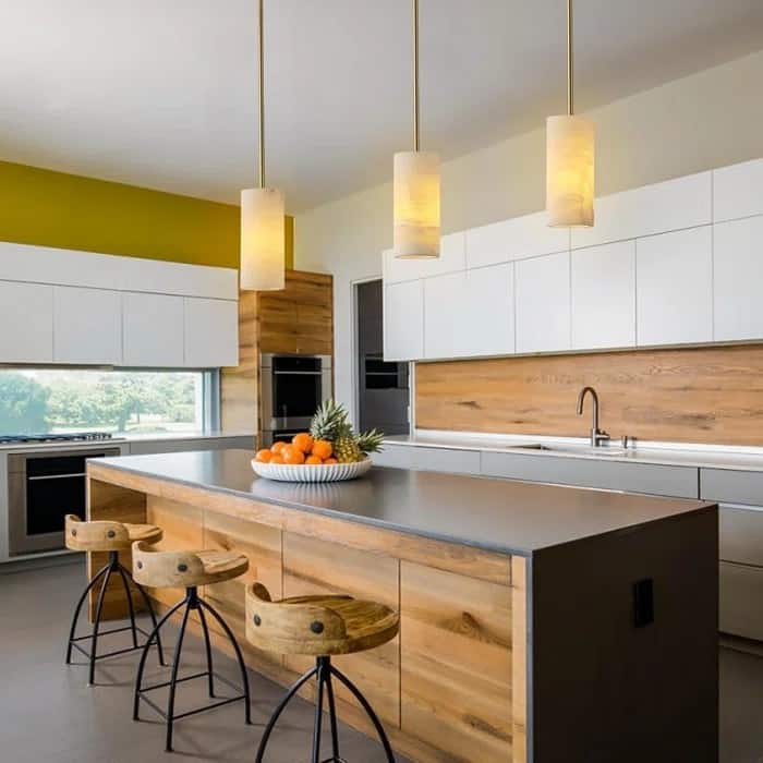 Dimmable LED Solid Brass Pendant Light with Spanish Alabaster Shade