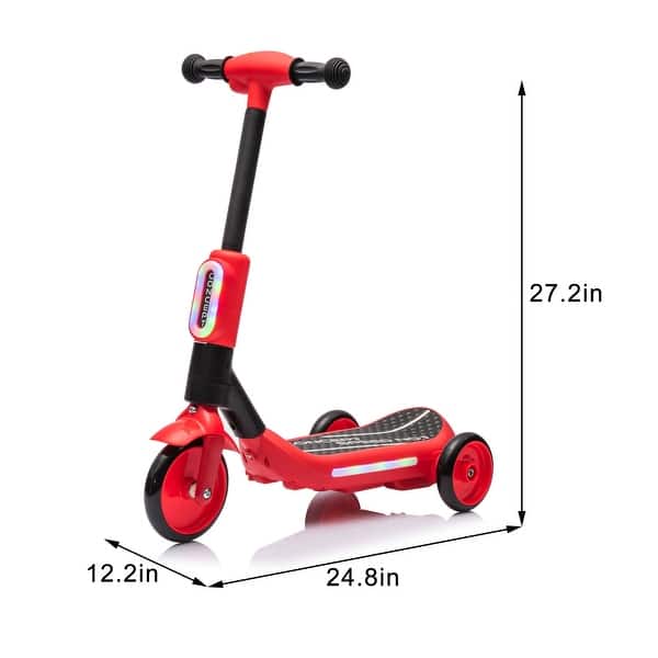 dimension image slide 0 of 3, 2in1 Kids Ride On Three-Wheel Electric Scooter