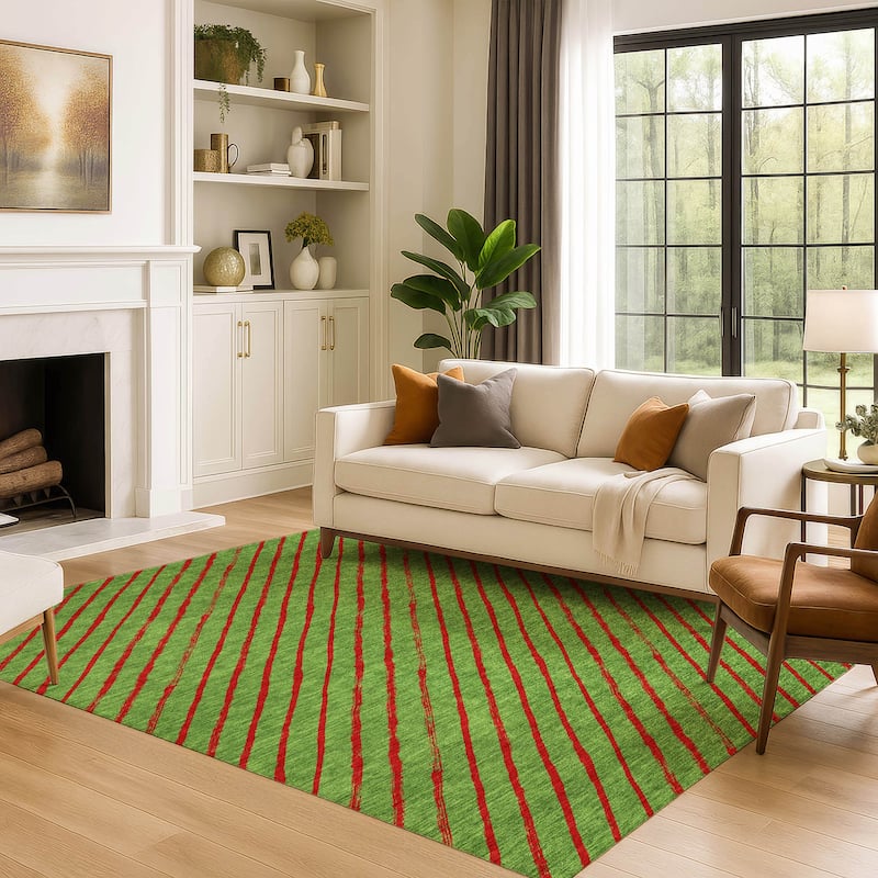 Premium Washable Super Soft Angle Stripe Mayfield Rug