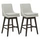 preview thumbnail 98 of 216, Luca Counter Height Swivel Barstool Set of 2 - Light Grey-Faux Leather - Bar Height