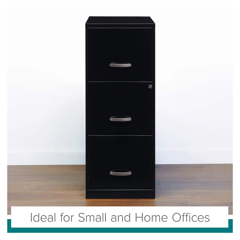 Space Solutions 3-drawer Black Steel File Cabinet