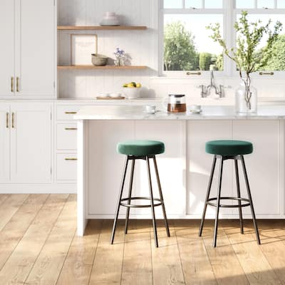 Middlebrook Designs Modern Faux Velvet Bar Stool (Set of 2)