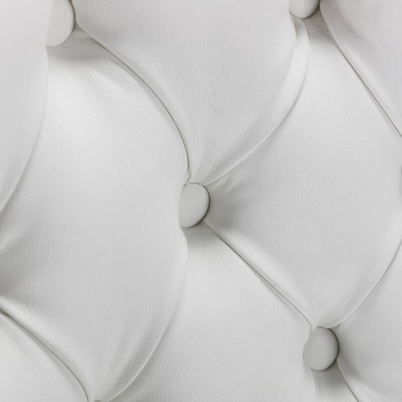 Roomfitters Tufted Dining Chair Set of 2, PU Leather & Velvet Upholstered Accent Chairs with Nailhead Trim