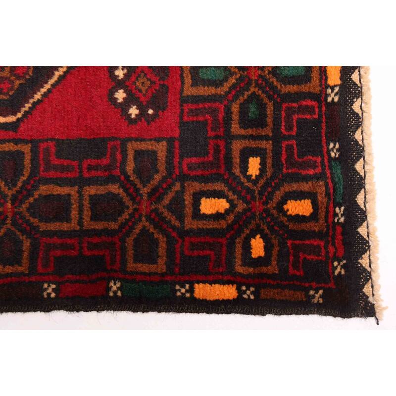 ECARPETGALLERY Hand-knotted Teimani Black, Red Wool Rug - 3'6 x 6'4