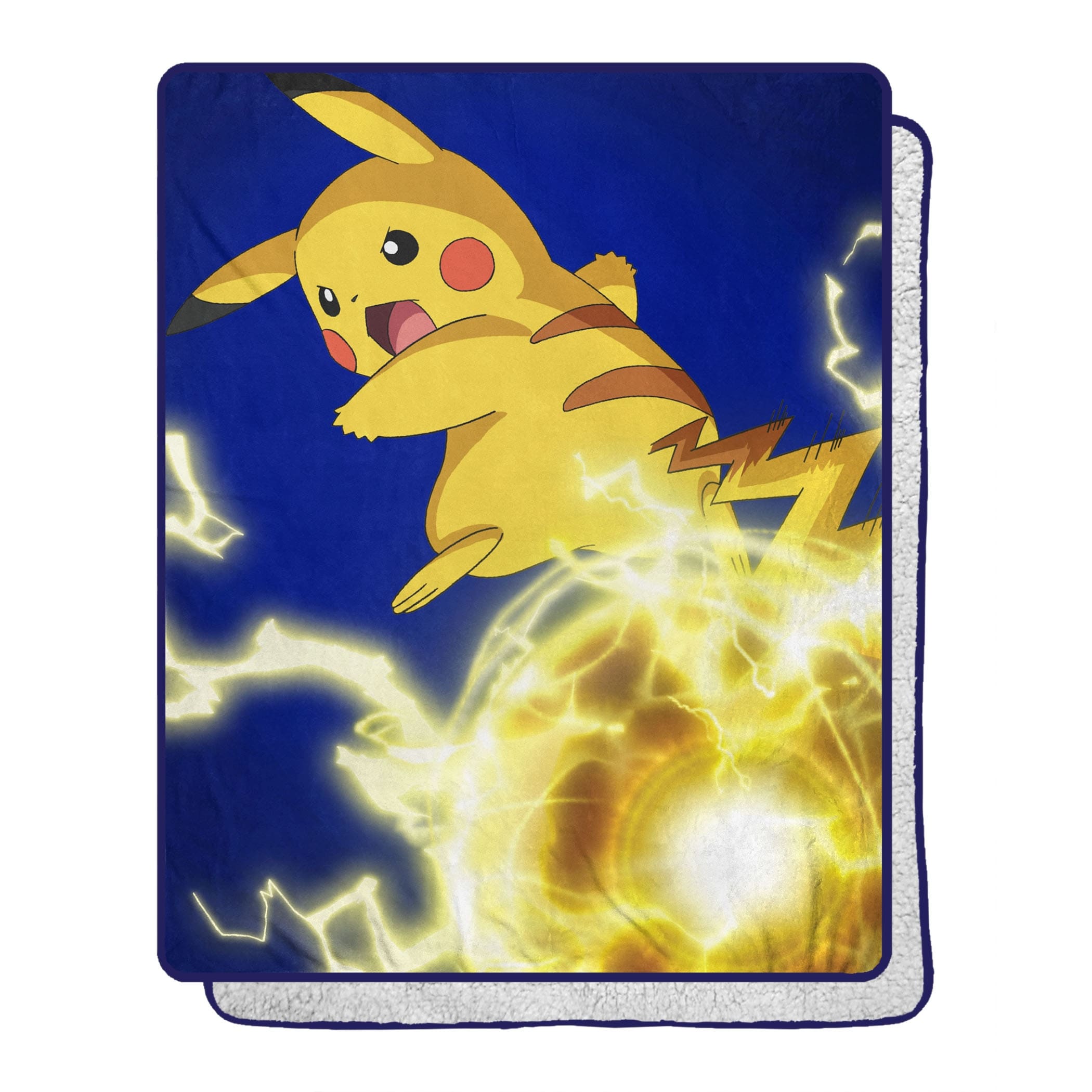 Pokemon Electro Shock Silk Touch Sherpa Throw Blanket