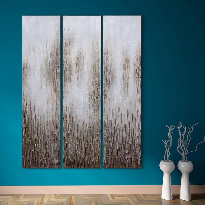 Dreamy Field Textured Metallic Hand Painted Canvas Wall Art by Martin Edwards