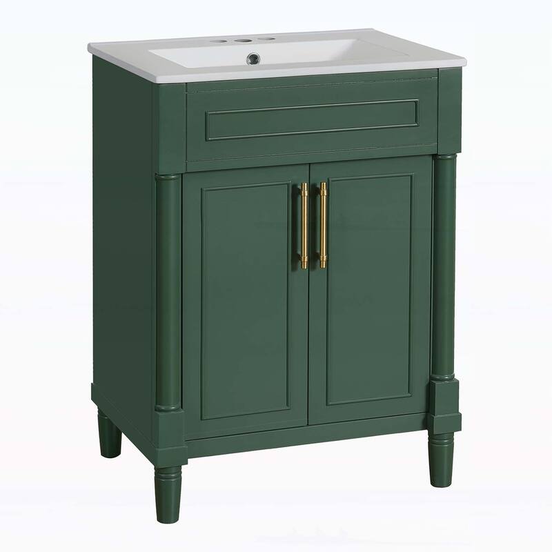 24" Bathroom Vanity with Integrated Ceramic Sink