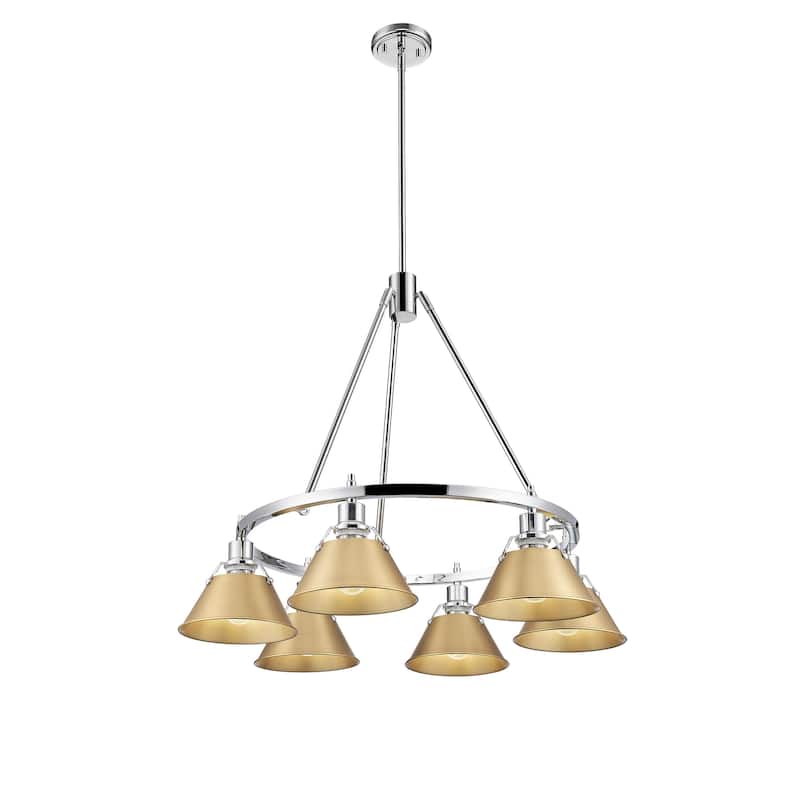 Orwell 6-Light Chandelier in Chrome with Brushed Champagne Bronze - Silver