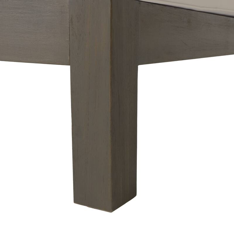 Roomfitters X-Back Corner Bench with Coffee Table, Outdoor Wooden Patio Sofa with Cushions for Garden or Porch