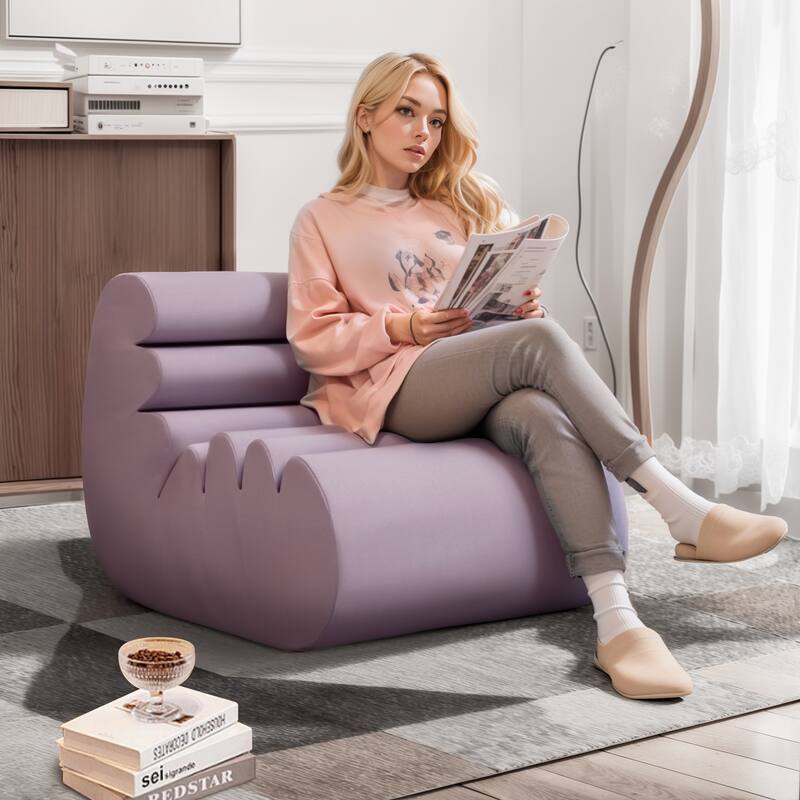 WOWMAX Single Reading Foam Sofa Chair Lounger with Removable & Washable Cover