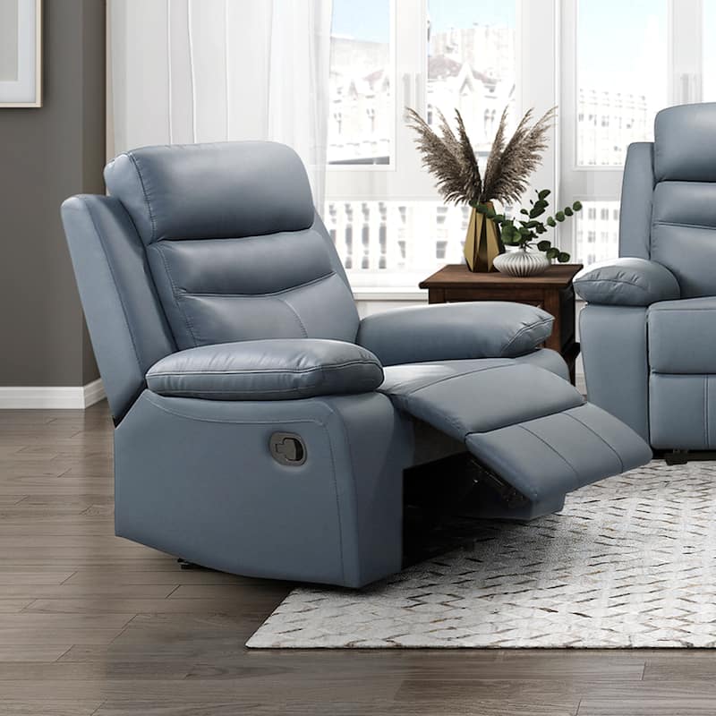 Peperomia 41" Leather Manual Recliner - Tab Pull Reclining Motion