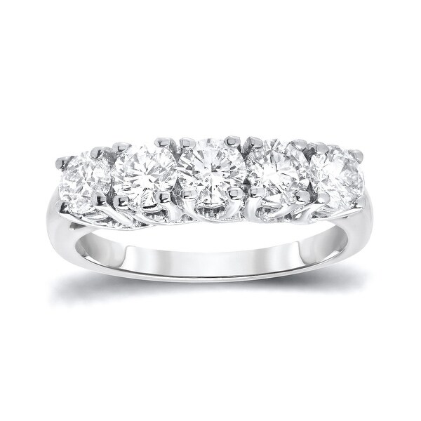 Auriya 14k Gold 5-Stone Moissanite Ring 1 1/2ctw. Opens flyout.
