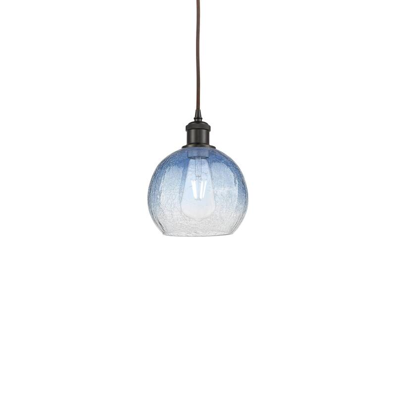Innovations Lighting 516-1P-11-8 Brookhaven Globe Pendant Brookhaven - Oil Rubbed Bronze / Sapphire Blue