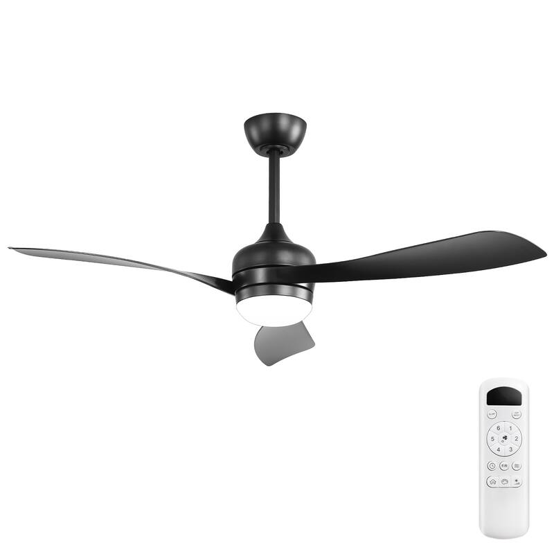 52/60 Inch Ceiling Fan with Integrated LED Light and Remote Control Quiet DC Motor