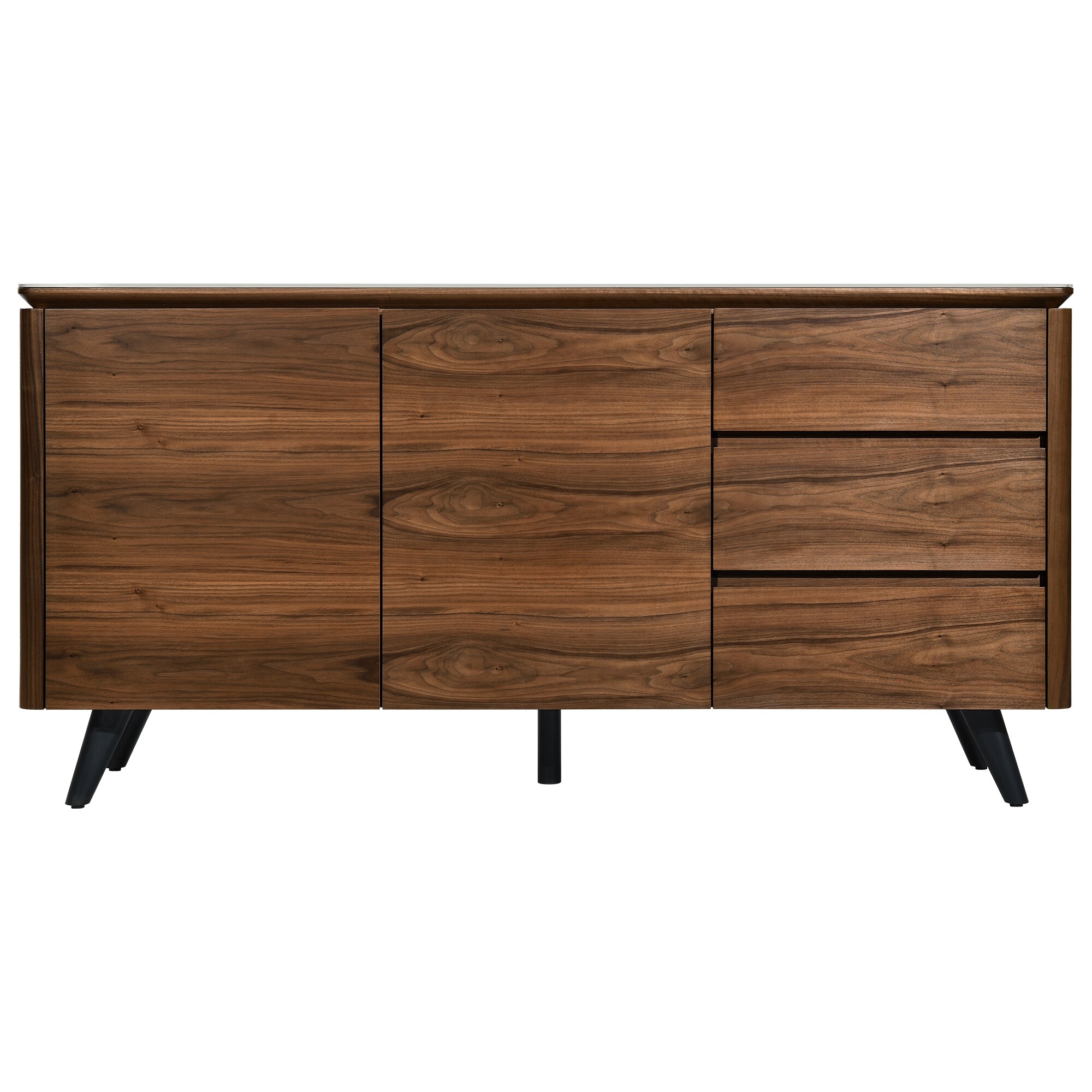 終ヴィル　オトガ　アドルフ　ランチョン FUFU&GAGA Black Wood Entertainment Center with LED Light and
