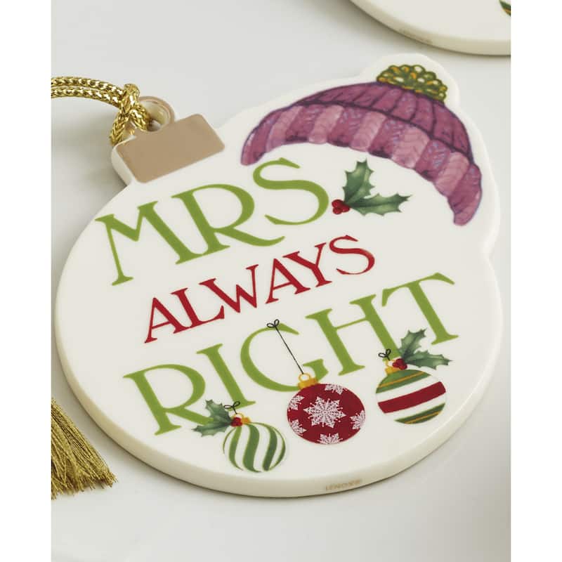 Lenox Mr. & Mrs. 2-Piece Ornament Set