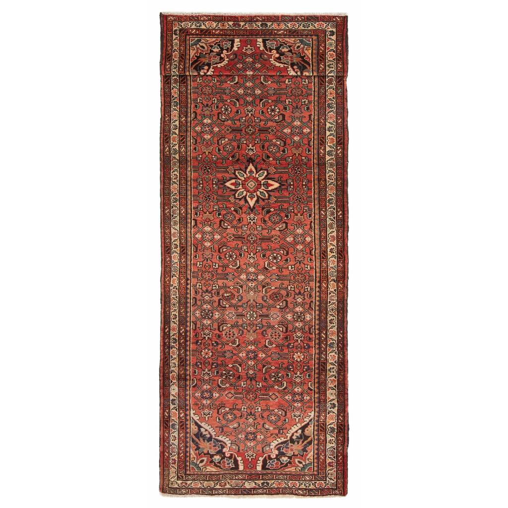 ECARPETGALLERY Hand-knotted Andelz Red Wool Rug - 3'7 x 10'9