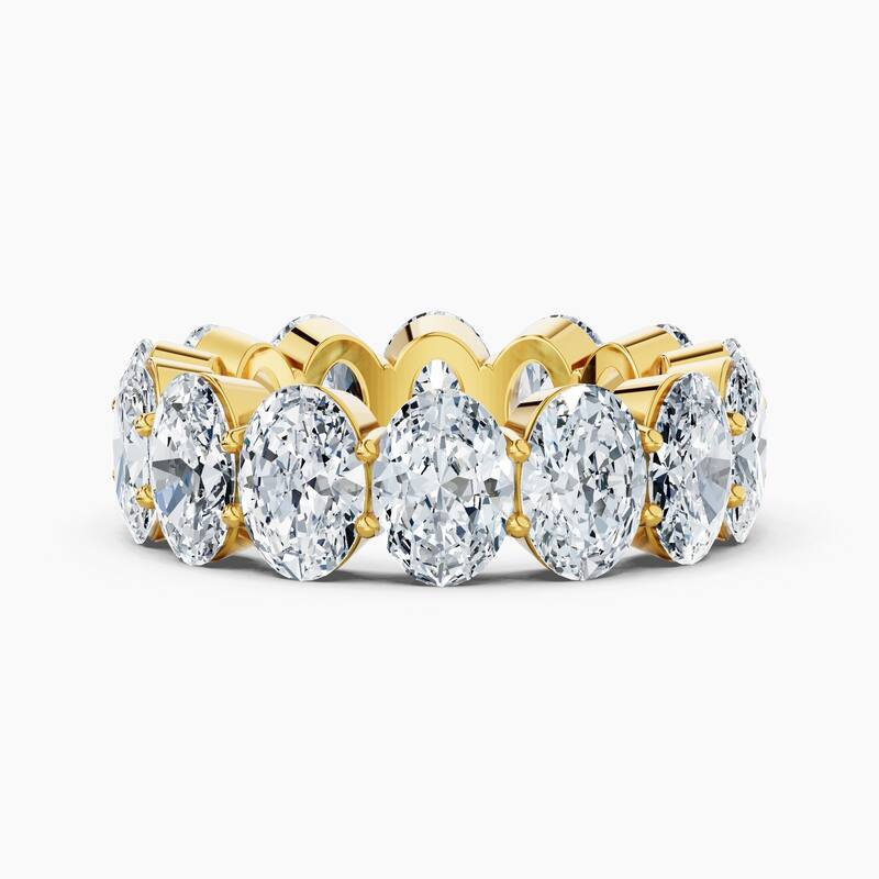 Auriya 14k Gold Oval North-South Lab Grown Diamond Eternity Band 2.40 - 10.50 ct. tw. (F-G, VS) - 10.50 ct. wt. - 8 - Yellow