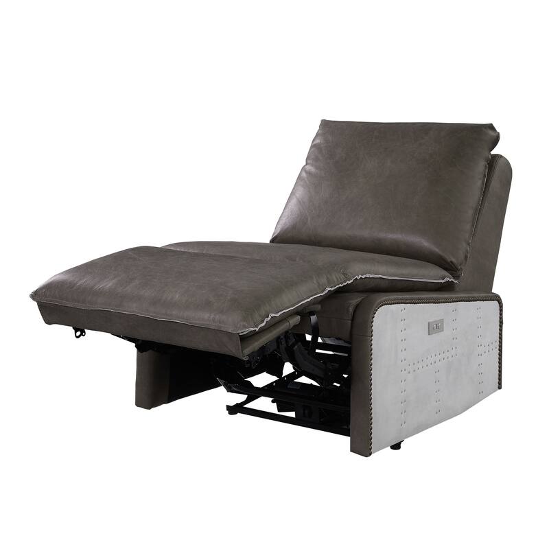 Bothell Gray Aluminum Patchwork Recliner