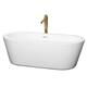 Option White / Shiny White Trim / Brushed Gold Faucet