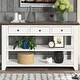 Console Table Entryway Table Side Table with Drawers and Shelves, White ...