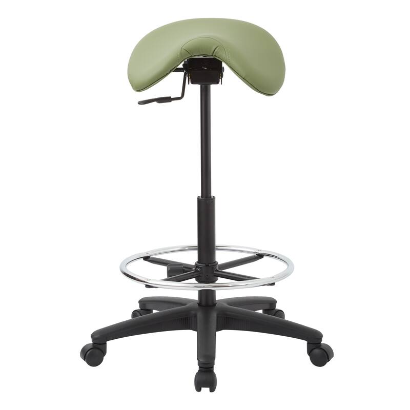 Backless Stool with Height-adjustable Saddle Seat