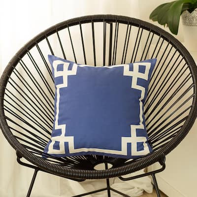 Carson Carrington Geometric Blue and White 18-inch Throw Pillow Cover