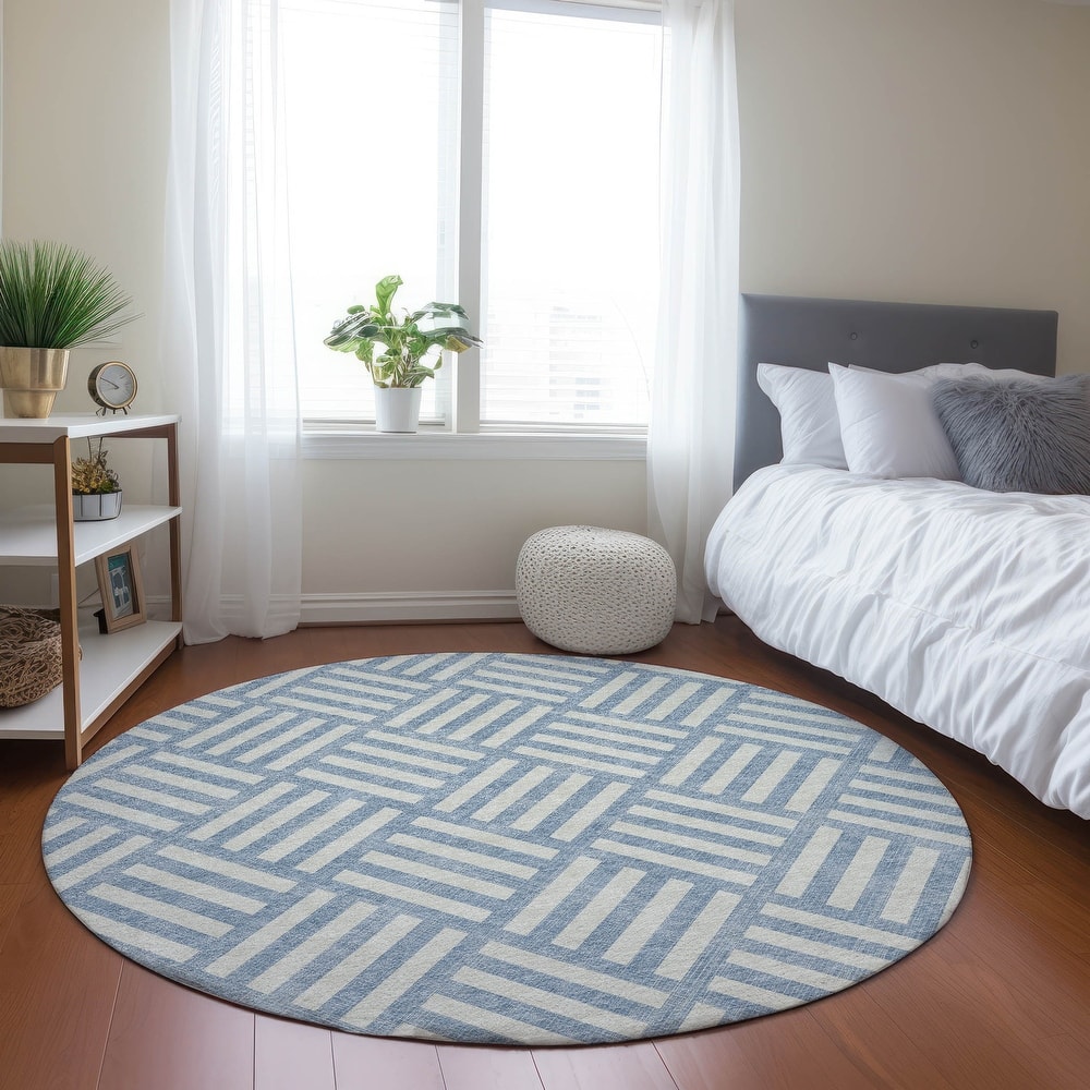 Machine Washable Indoor/ Outdoor Chantille Geo Contemporary Rug