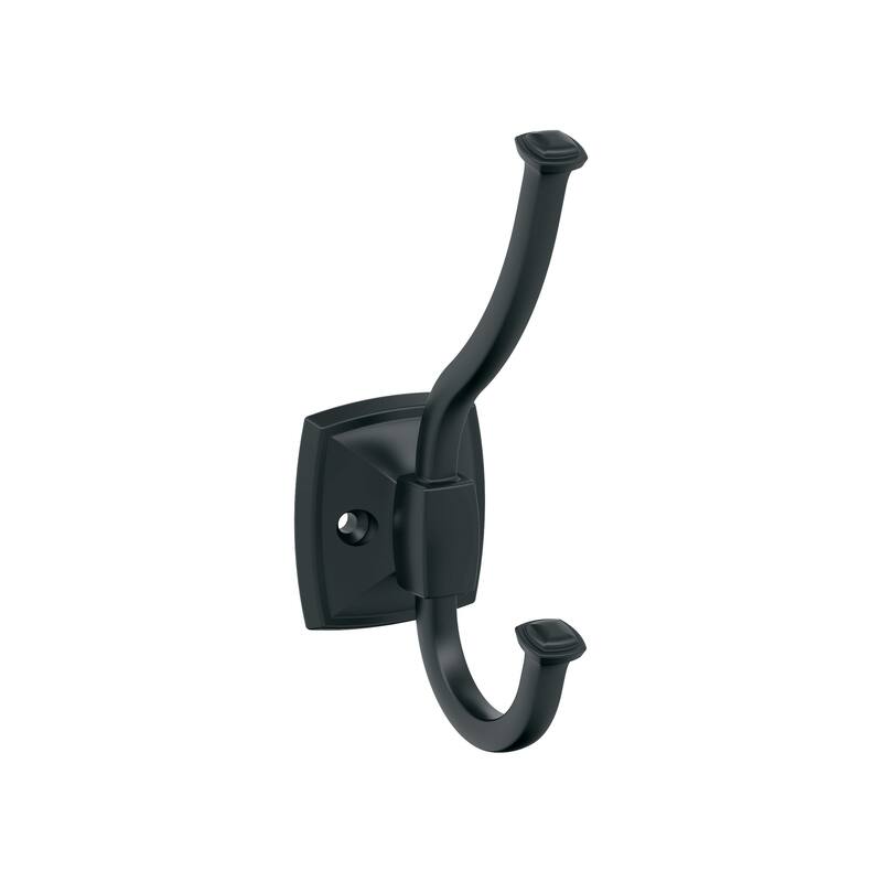 Amerock Kinsale Double Prong Decorative Wall Hook - Matte Black