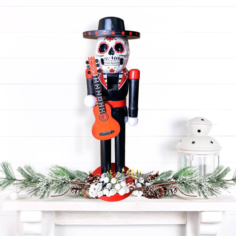 14 inch Day of the Dead Nutcracker - black
