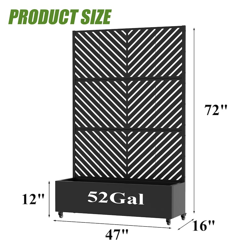 Outdoor Planters Metal Planter Box with Trellis with Wheels(Set of 2)