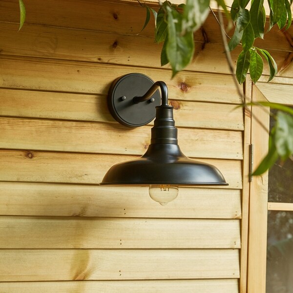 Unbranded 2pk 1 Light Outdoor Barn Light Gooseneck Wall Lantern 11.02 inchx12.76 inchx10.17 inch Size 11.02 x 12.76 x 10.17 Bronze 81682