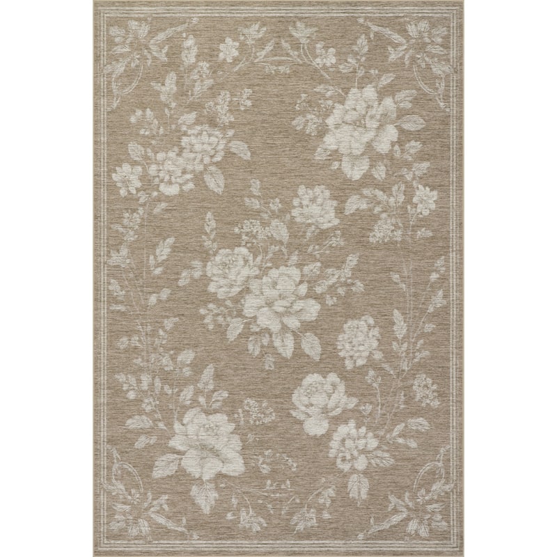 Nuloom Camiree Floral Farmhouse Washable Area Rug