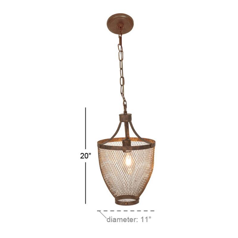 Brown Metal Vintage Pendant 20 x 12 x 12