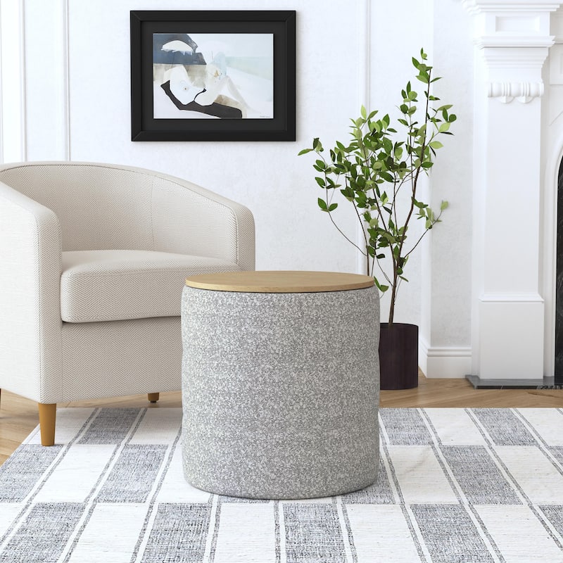 HomePop Channeled Storage Ottoman with Tray Top